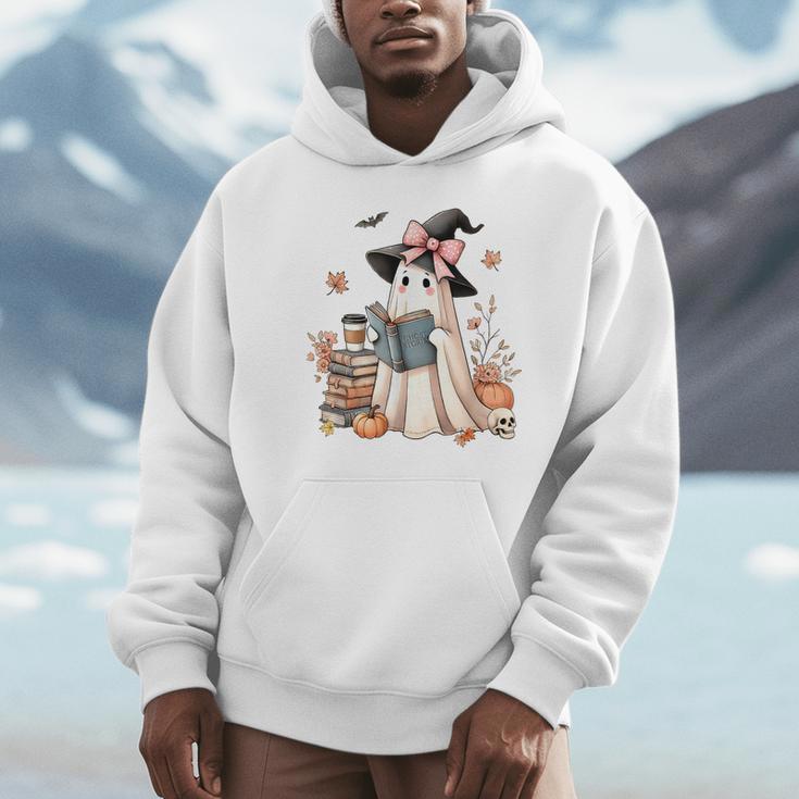 Cute Ghost Reading Book Librarian Book Lover Unisex Hoodie Cute Ghost Reading Book Librarian Book Lover Unisex Hoodie