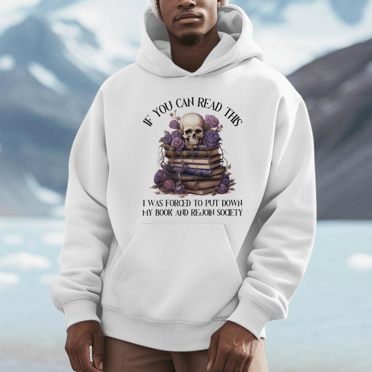 Dark Romance Merch I Put Down My Book Lover Spicy Skeleton Unisex Hoodie