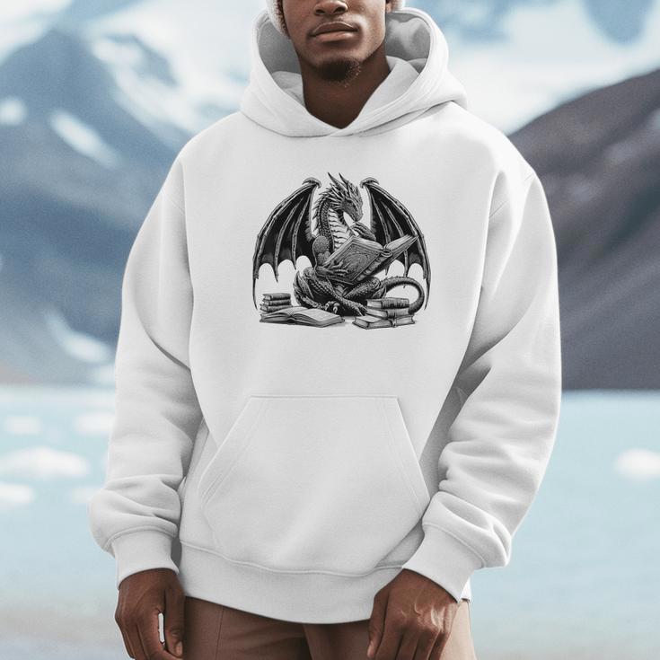 Dragon Reading Book Bookworm Books Dragon Learning Unisex Hoodie Dragon Reading Book Bookworm Books Dragon Learning Unisex Hoodie