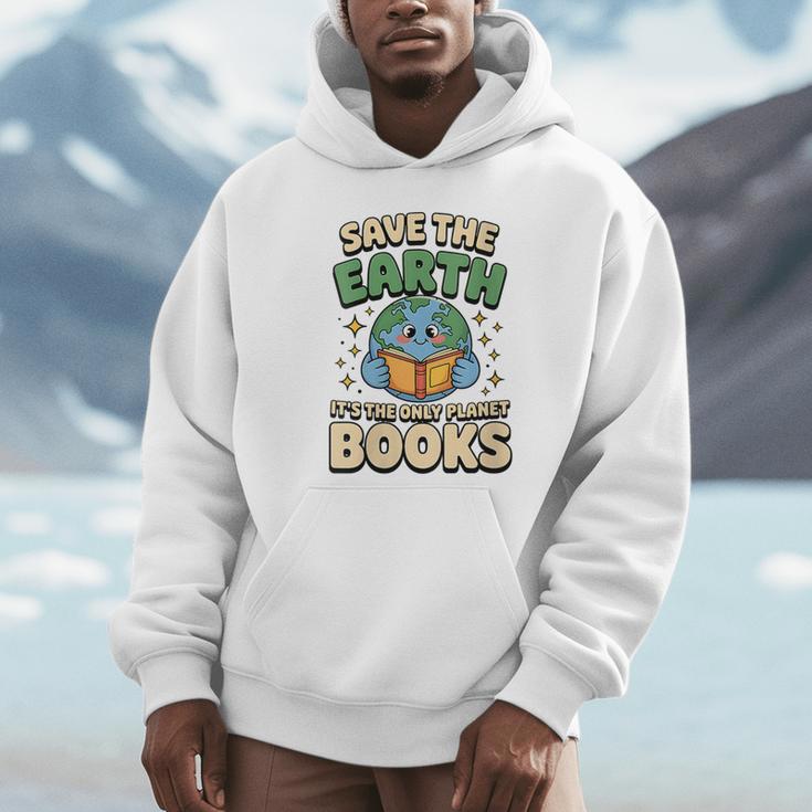 Earth Day Save Earth It´s Only Planet With Books Reader Unisex Hoodie