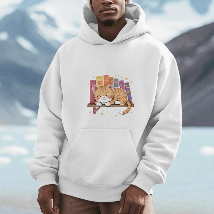 Easily Distracted By Cats And Books Cute Cat Sleeping Girls Unisex Hoodie Easily Distracted By Cats And Books Cute Cat Sleeping Girls Unisex Hoodie