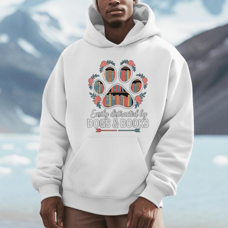 Easily Distracted By Dogs And Books Reading Unisex Hoodie Easily Distracted By Dogs And Books Reading Unisex Hoodie