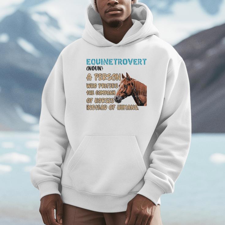 Equinetrovert Definition Equine Horse Riding Introvert Unisex Hoodie