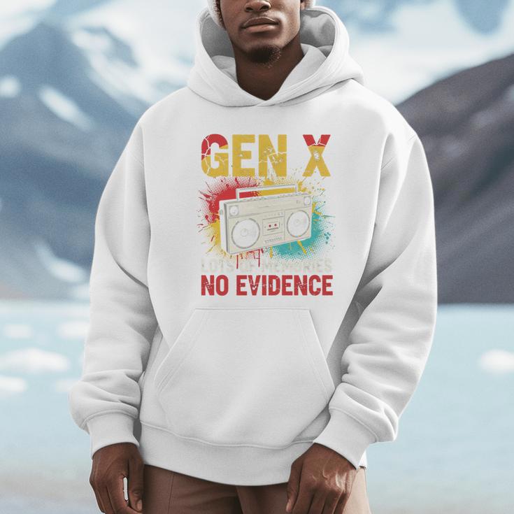 Gen X Lots Of Memories No Evidence Retro Nostalgia Humor Unisex Hoodie
