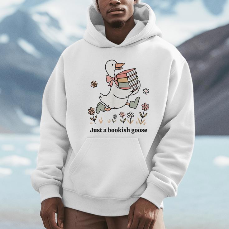 Goose With Books Cute Bookworm Reader Unisex Hoodie