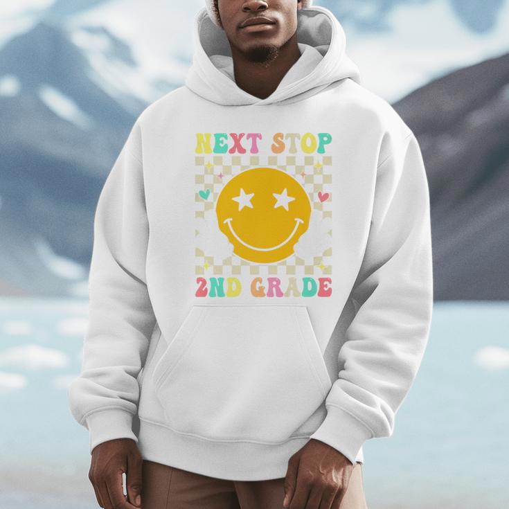 Groovy Next Stop 2nd Grade 1st Grade Graduation 2025 Premium Unisex Hoodie