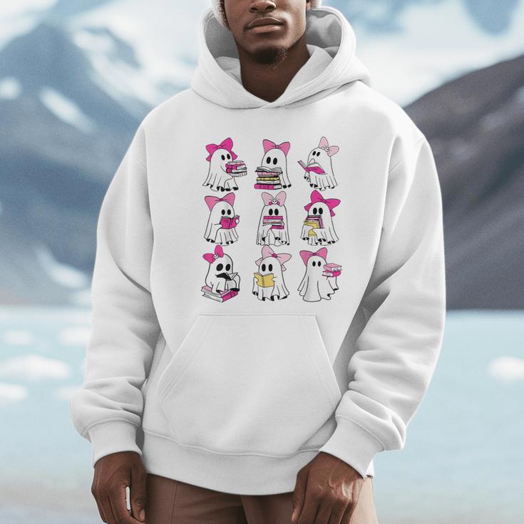 Halloween Pink Ghost Read More Books Spooky Boo Teacher Kids Unisex Hoodie