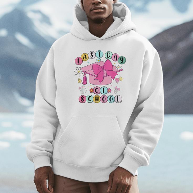 Happy Last Day Of School Coquette Bow Graduation Girls Kids Unisex Hoodie