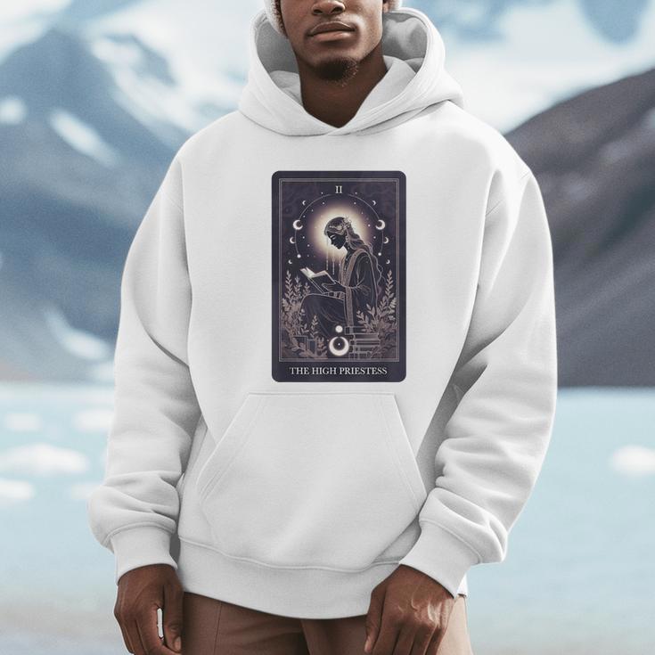 High Priestess Tarot Art Celestial Mystic Book Lover Unisex Hoodie
