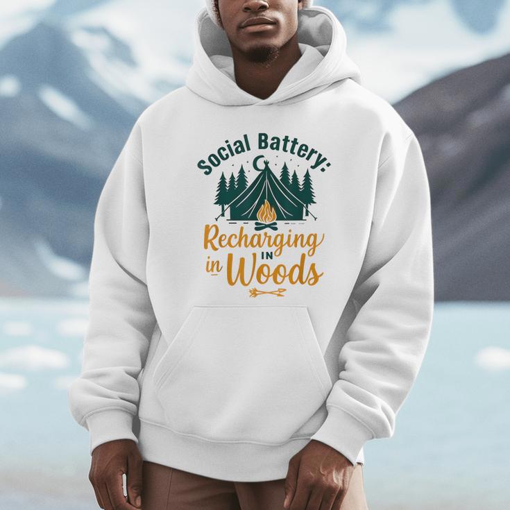Introvert Camping Social Battery Recharging In The Woods Unisex Hoodie Introvert Camping Social Battery Recharging In The Woods Unisex Hoodie