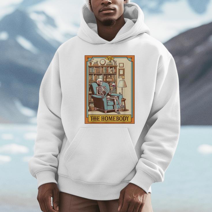 Introvert Homebody Awkward Skeleton The Homebody Tarot Card Unisex Hoodie