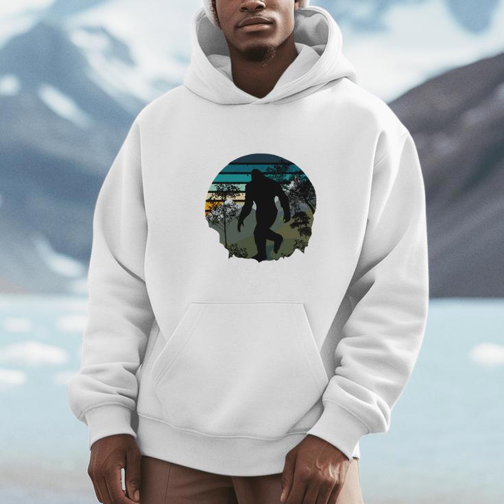 Just Me And My Yeti Retro Sunset Mountain Hiking Introvert Unisex Hoodie Just Me And My Yeti Retro Sunset Mountain Hiking Introvert Unisex Hoodie