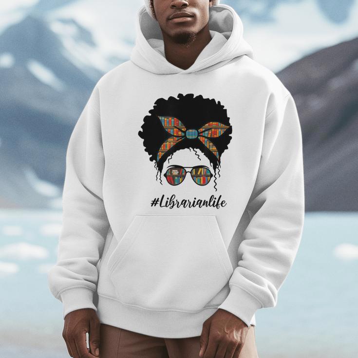 Librarian Teacher Messy Bun Life Book Library Back To School Unisex Hoodie