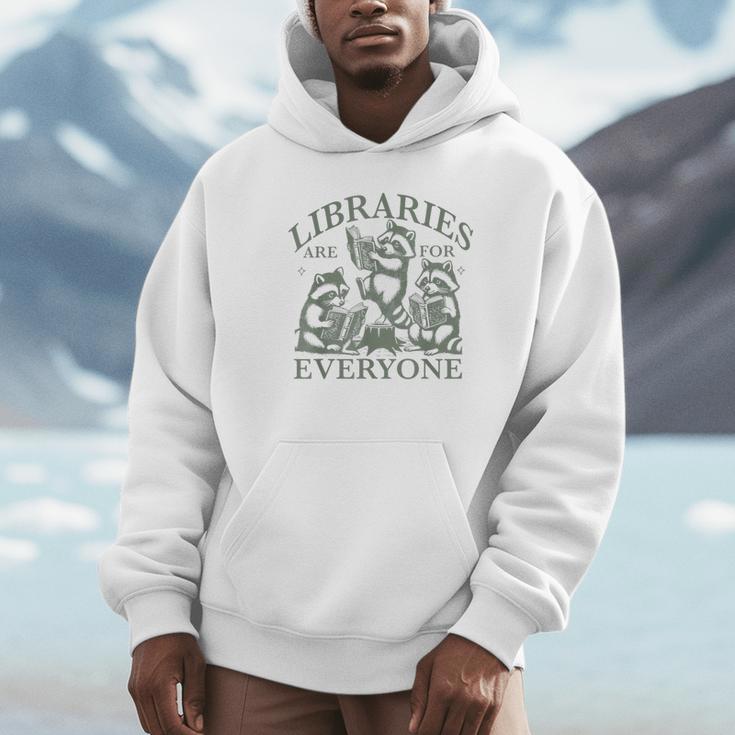 Libraries Are For Everyone Racoon Read Banned Book Librarian Unisex Hoodie Libraries Are For Everyone Racoon Read Banned Book Librarian Unisex Hoodie