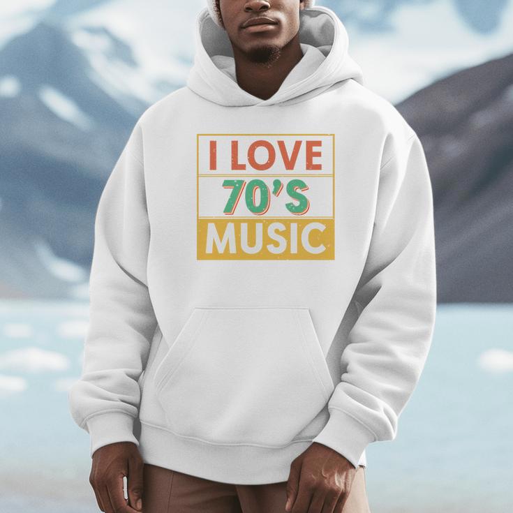 I Love 70's Music Retro Style Nostalgia Vibe 1970 70's Party Premium Tri-Blend Unisex Hoodie