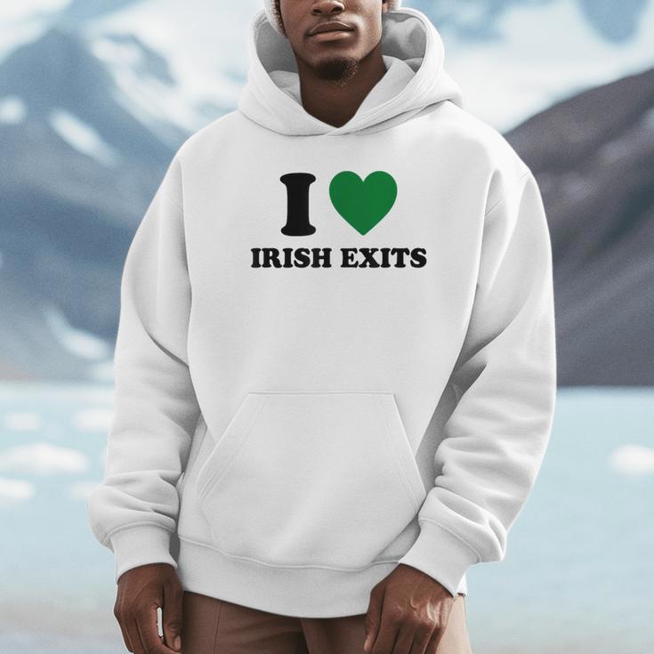 I Love Irish Exits St Patrick's Day Introvert Party Unisex Hoodie I Love Irish Exits St Patrick's Day Introvert Party Unisex Hoodie
