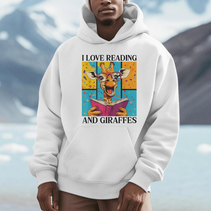 Love Reading And Giraffes Cute Giraffe Reading Book Lovers Unisex Hoodie Love Reading And Giraffes Cute Giraffe Reading Book Lovers Unisex Hoodie