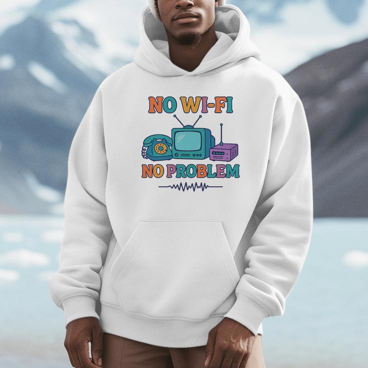 No Wi-Fi No Problem – Retro Dial Up Tech Nostalgia Premium Tri-Blend Unisex Hoodie