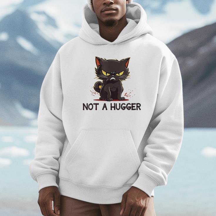 Not A Hugger Tee Angry Cat Sarcastic Cute Introvert Unisex Hoodie Not A Hugger Tee Angry Cat Sarcastic Cute Introvert Unisex Hoodie