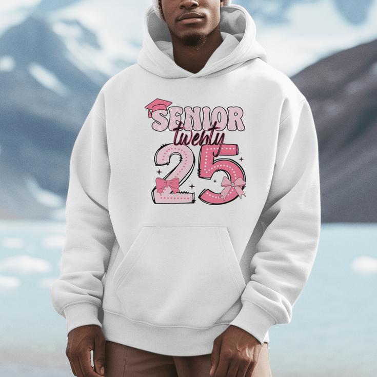 Pink Coquette Bow Senior 2025 Back To School Graduation Girl Unisex Hoodie