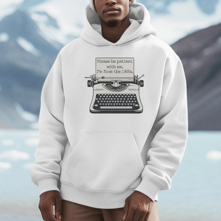 Please Be Patient With Me I'm From The 1900s Typewriter Premium Tri-Blend Unisex Hoodie