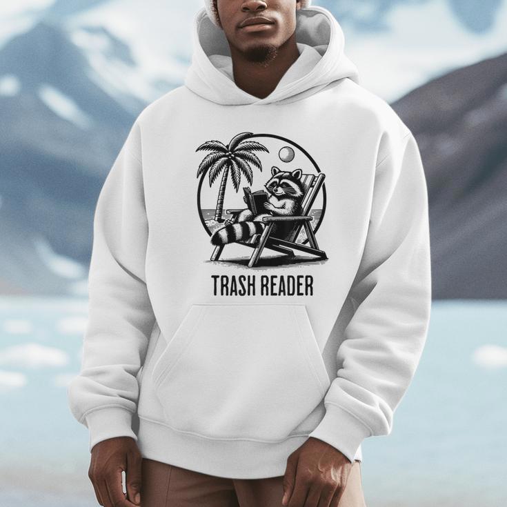 Raccoon Reading Books Summer Humor Trash Reader Unisex Hoodie Raccoon Reading Books Summer Humor Trash Reader Unisex Hoodie