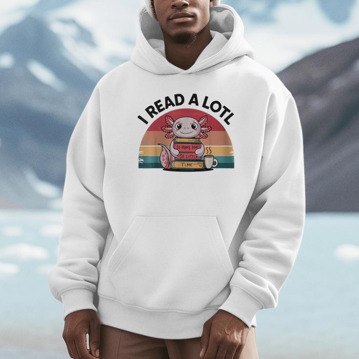 I Read Alotl Axolotl Retro Reading Books Lover Vintage Unisex Hoodie