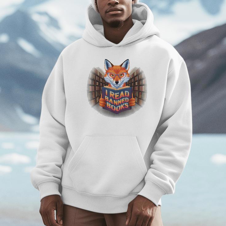 I Read Banned Books Sly Fox Reading Books Unisex Hoodie