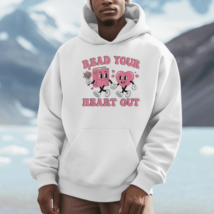 Read You Heart Out Reading Teacher Valentines Day Book Lover Unisex Hoodie