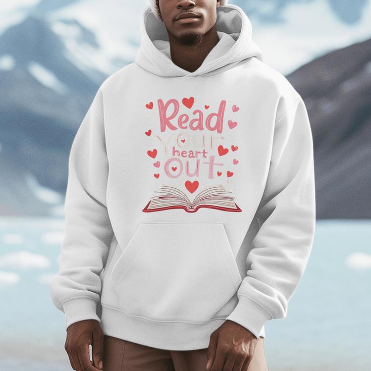 Read Your Heart Out Teacher Valentines Day Reading Book Love Premium Tri-Blend Unisex Hoodie