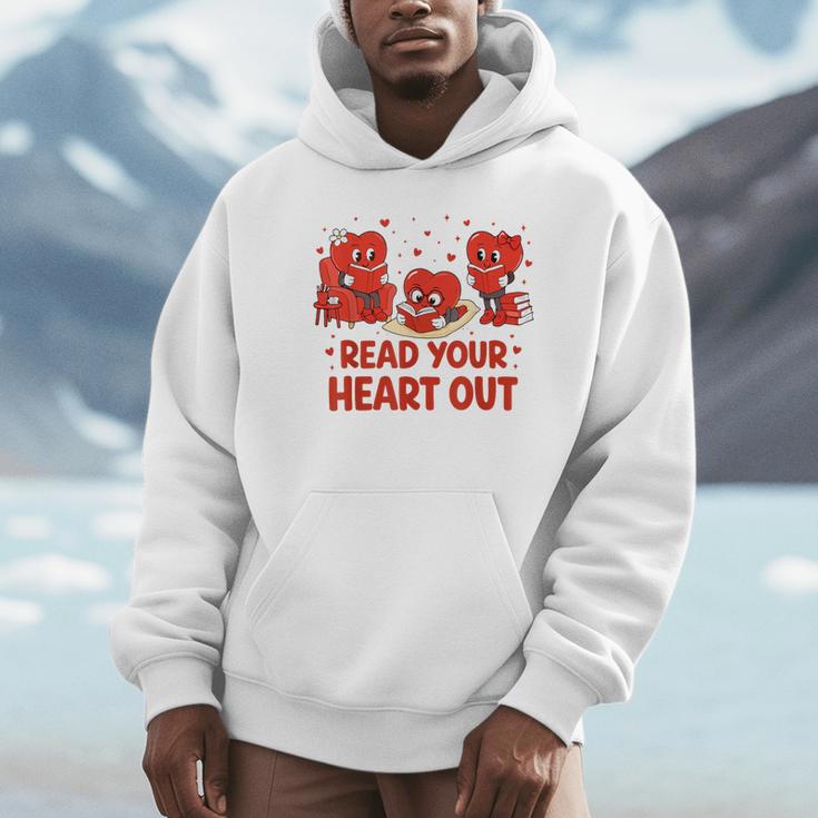 Read Your Heart Out Valentine Teacher Bookworm Lover Unisex Hoodie