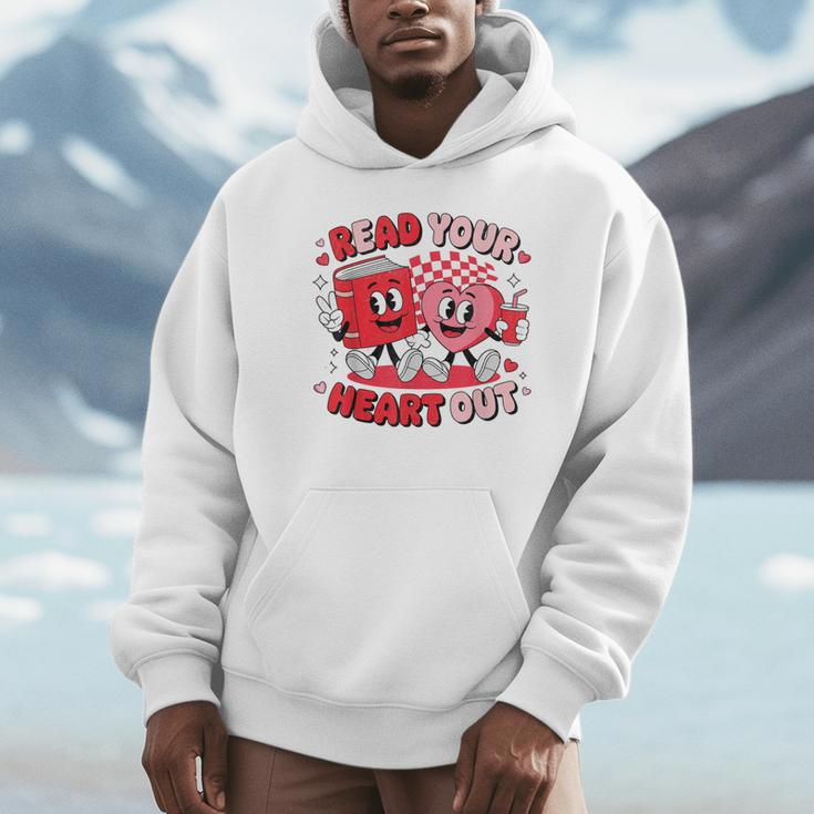 Read Your Heart Out Valentine's Day Retro Teacher Bookish Unisex Hoodie