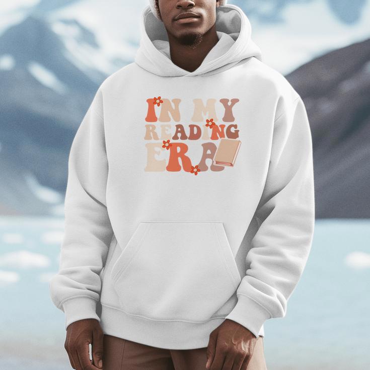 In My Reading Era Groovy Book Lovers Library Reading Women Unisex Hoodie