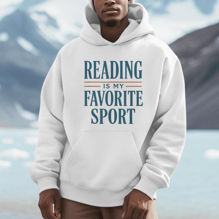 Reading Is My Favorite Sport Literary Book Lover Typography Unisex Hoodie