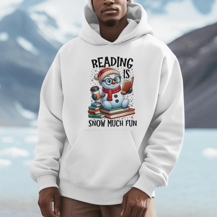 Reading Is Snow Much Fun Christmas Bookworm Snowman Reading Unisex Hoodie Reading Is Snow Much Fun Christmas Bookworm Snowman Reading Unisex Hoodie