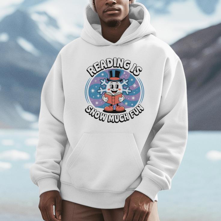 Reading Is Snow Much Fun Snowflake Book Lovers Winter Theme Premium Tri-Blend Unisex Hoodie