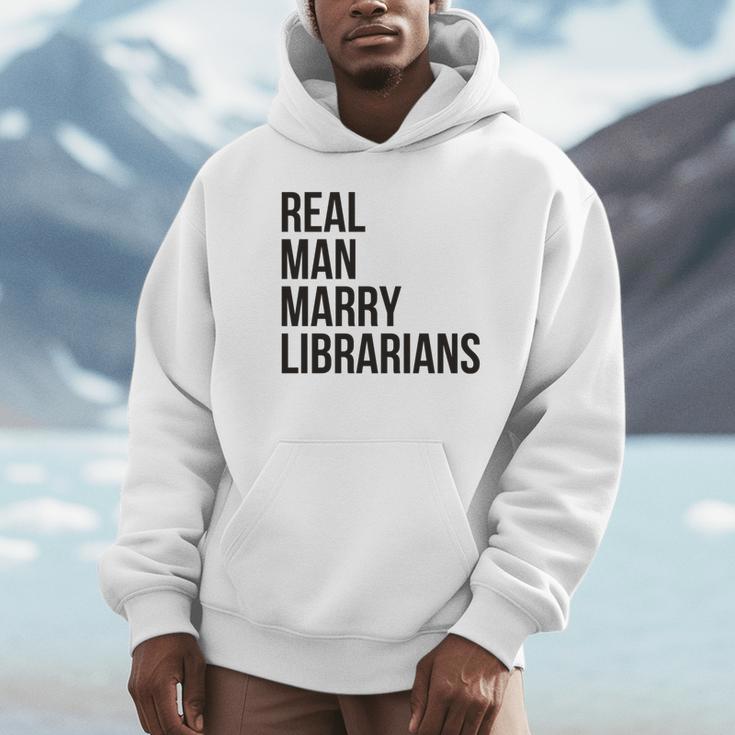 Real Men Marry Librarians – Book Lover Husband Unisex Hoodie