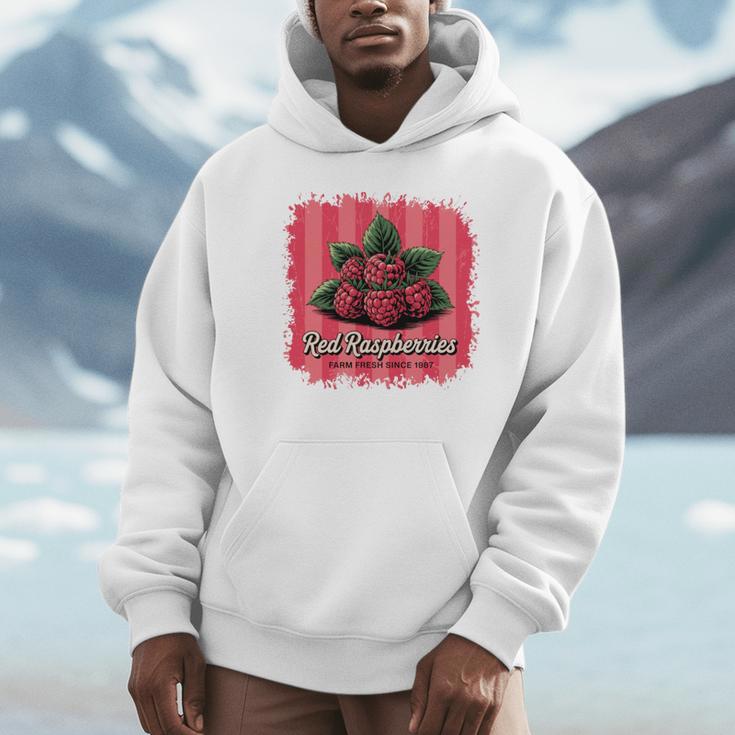 Red Raspberries Farm Fresh Since 1987 Nostalgia Unisex Hoodie Red Raspberries Farm Fresh Since 1987 Nostalgia Unisex Hoodie