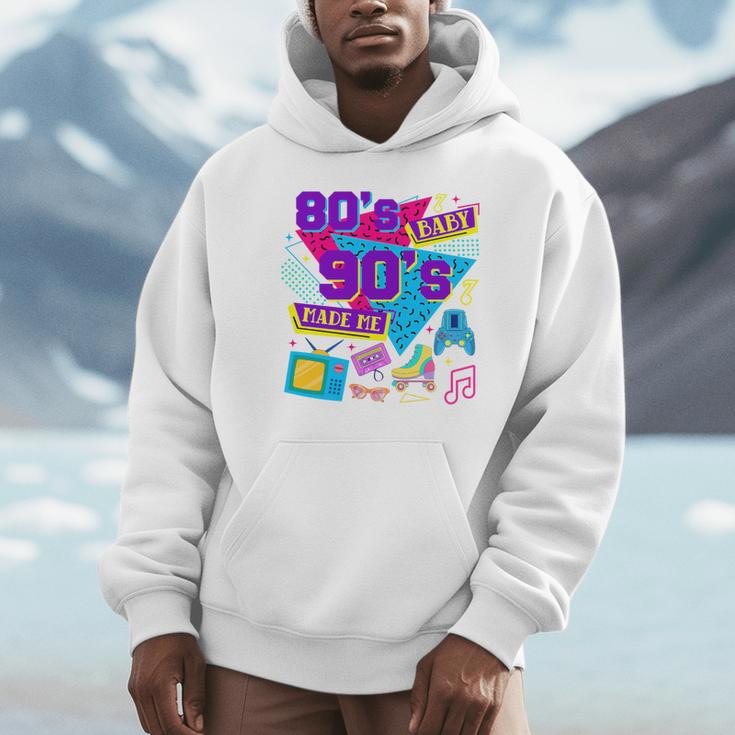 Retro 1980s 80's Baby 1990s 90's Made Me Nostalgia Birthday Premium Tri-Blend Unisex Hoodie
