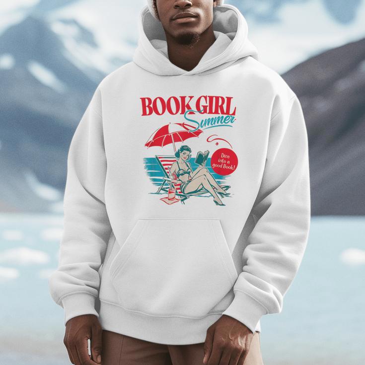 Retro Book Girl Summer For Women Beach Reading Unisex Hoodie Retro Book Girl Summer For Women Beach Reading Unisex Hoodie