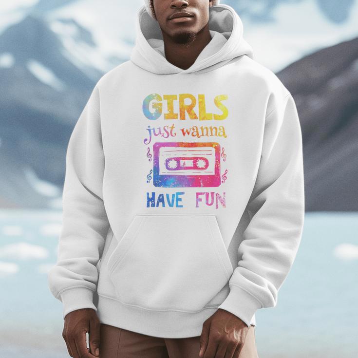 Retro Girls Just Wanna Have Fun Nostalgia 1980s 80's Premium Tri-Blend Unisex Hoodie