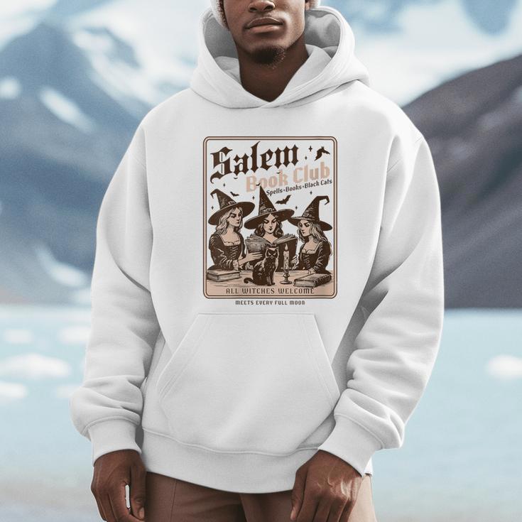 Salem Book Club Bookish Halloween Retro Salem Witch Book Unisex Hoodie