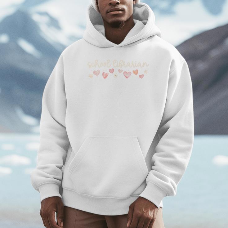 School Librarian Valentines Day Daisy Library Book Lover Premium Unisex Hoodie School Librarian Valentines Day Daisy Library Book Lover Premium Unisex Hoodie