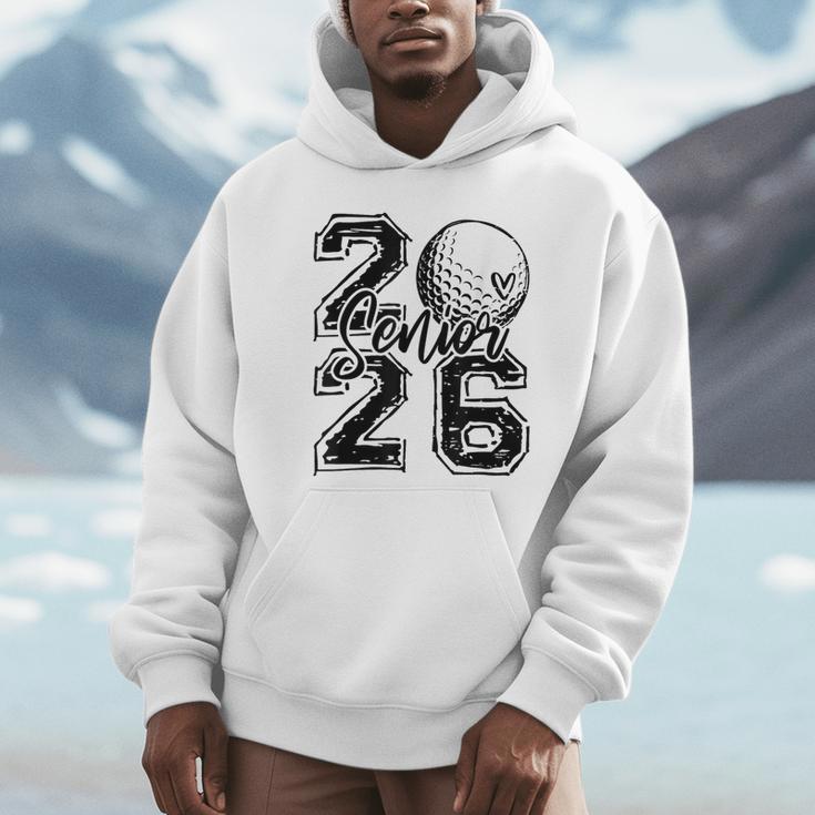 Senior 2026 Golf Player Heart Graduation Girls Teens Unisex Hoodie