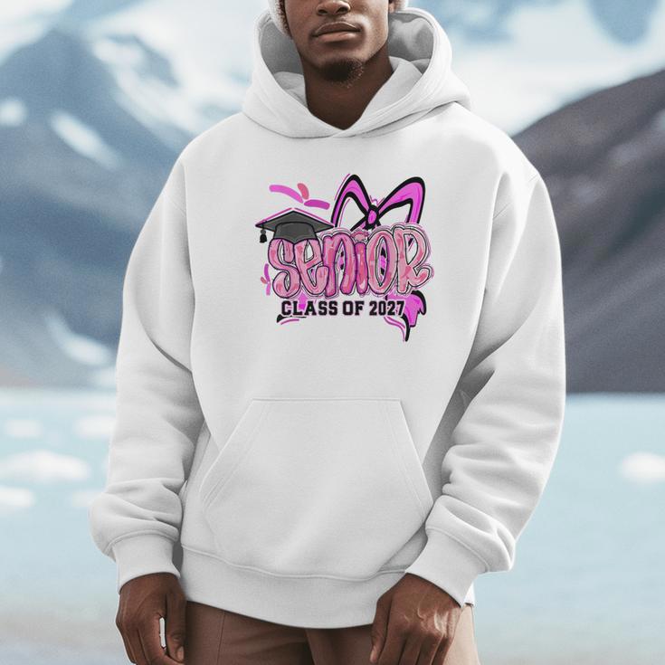Senior 2027 Class Of 2027 Coquette Girl Pink Graduation 2027 Unisex Hoodie