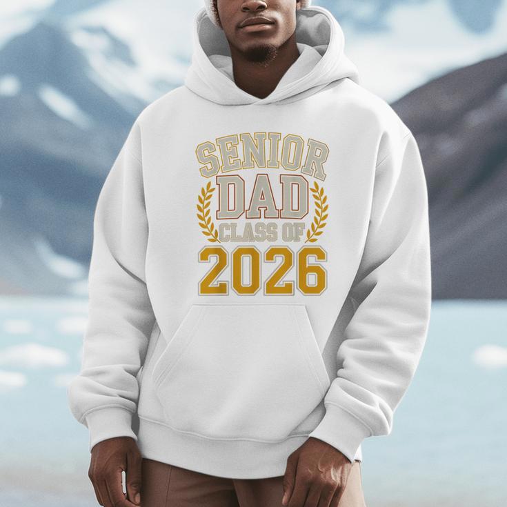 Senior Dad Class Of 2026 Purple Yellow Vintage Graduation Unisex Hoodie