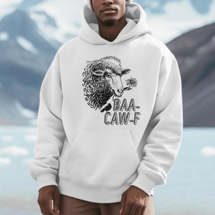 Sheep Baa Crow Caw Back Off Pun Tee For Introverts & Teens Unisex Hoodie