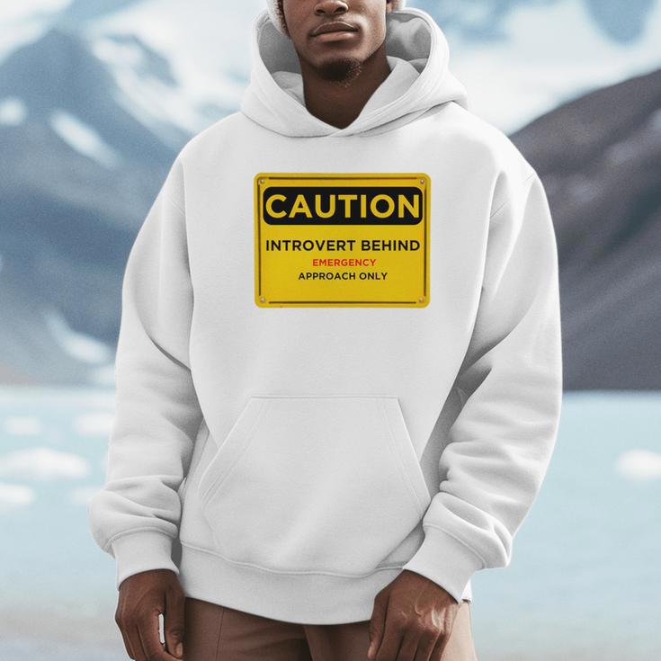 A Simple Yellow Warning Sign For Introvert Unisex Hoodie A Simple Yellow Warning Sign For Introvert Unisex Hoodie