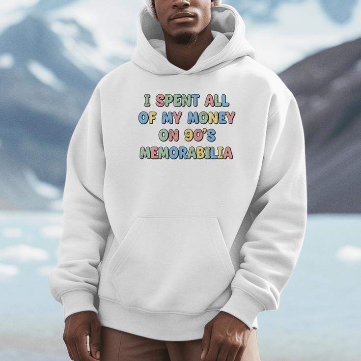 I Spent All My Money On 90's Memorabilia Nostalgia & Retro Premium Tri-Blend Unisex Hoodie
