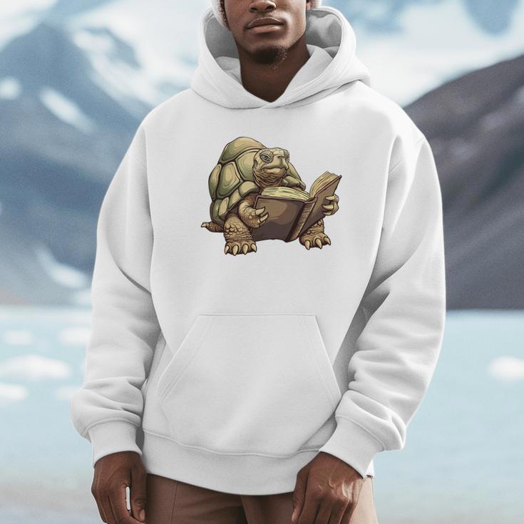Sulcata Tortoise Reading A Book Unisex Hoodie Sulcata Tortoise Reading A Book Unisex Hoodie